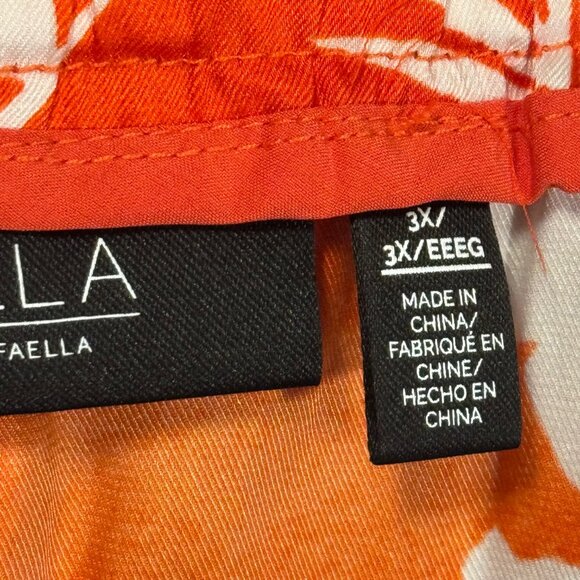 Ella Rafaella Tropical Print Skirt Sz 3X Orange & White Polyester. NWT - Picture 5 of 12